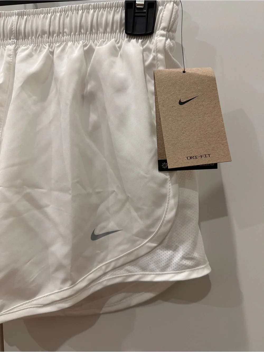 Nike White Women’s Athletic Shorts with Subtle Swoosh